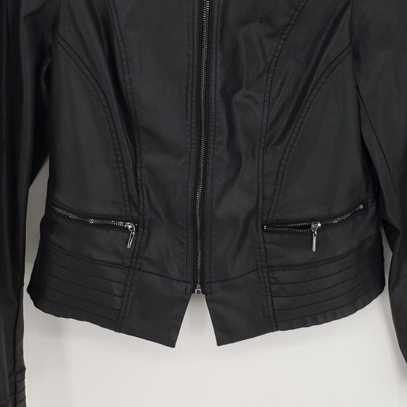 White House Black Market Coated Denim Moto Jacket - Picture 7 of 12